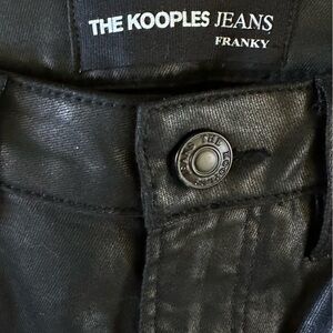 Black Faux Leather Jeans. Kooples Paris